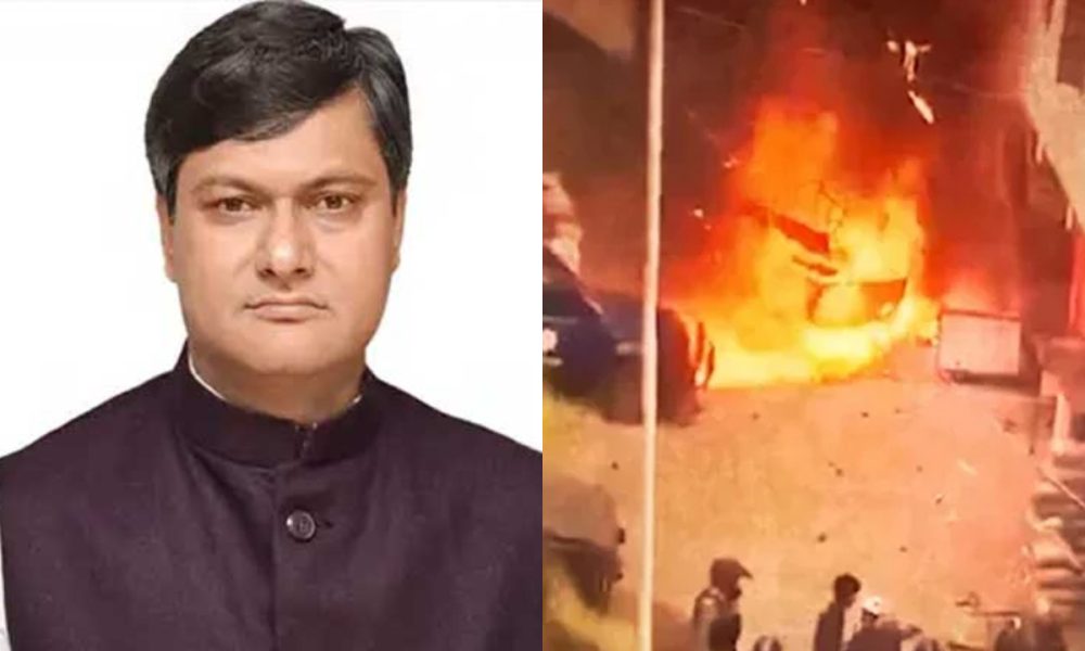 সাবেক সংসদ সদস্য সাইফুল ইসলাম ও পাশে লাশ পুড়িয়ে দেওয়ার চিত্র। ছবি : কোলাজ