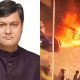 সাবেক সংসদ সদস্য সাইফুল ইসলাম ও পাশে লাশ পুড়িয়ে দেওয়ার চিত্র। ছবি : কোলাজ