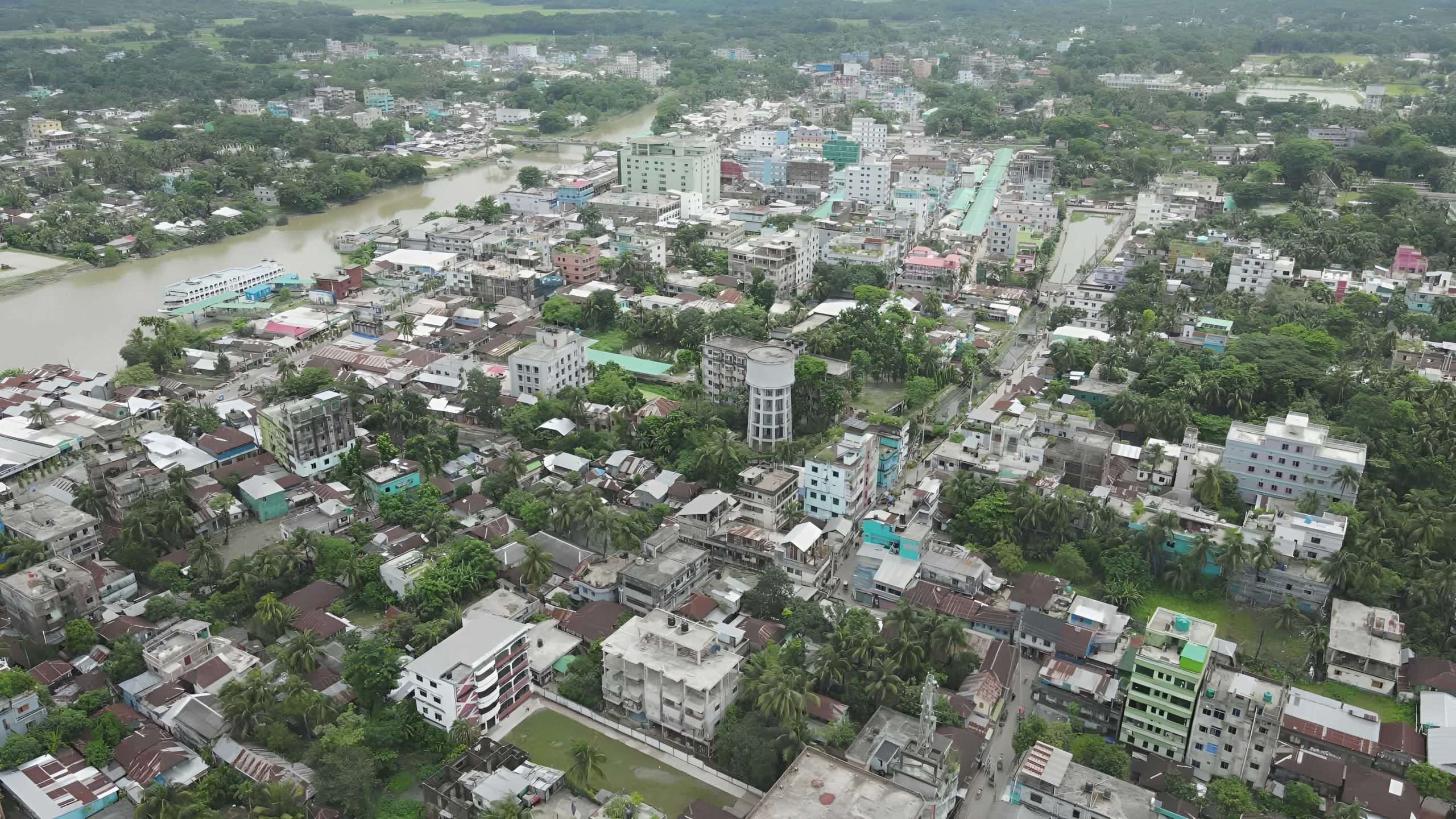 বরগুনা জেলা শহরের ড্রোন থেকে নেওয়া ছবি
